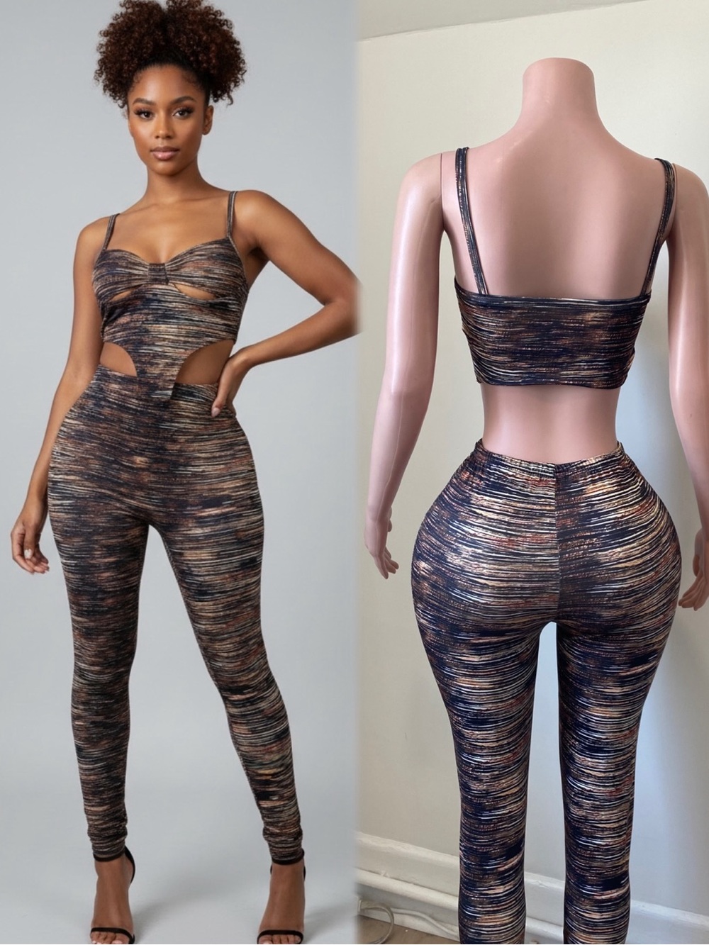 Cutout High-Waist Two-Piece set in Multicolor